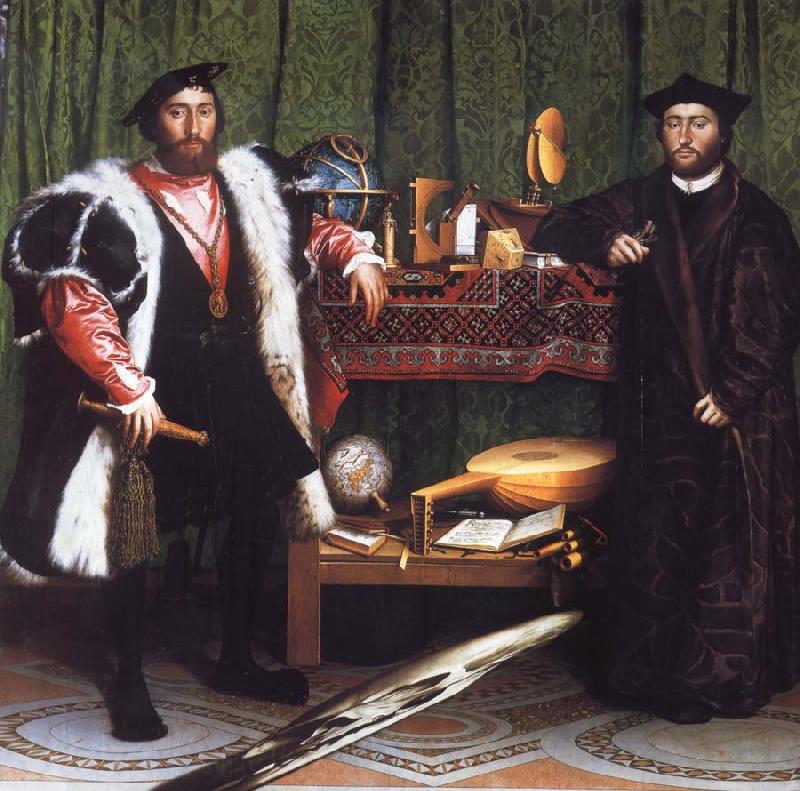 Hans holbein the younger Portrait of Jean de Dinteville and Georges de Selve